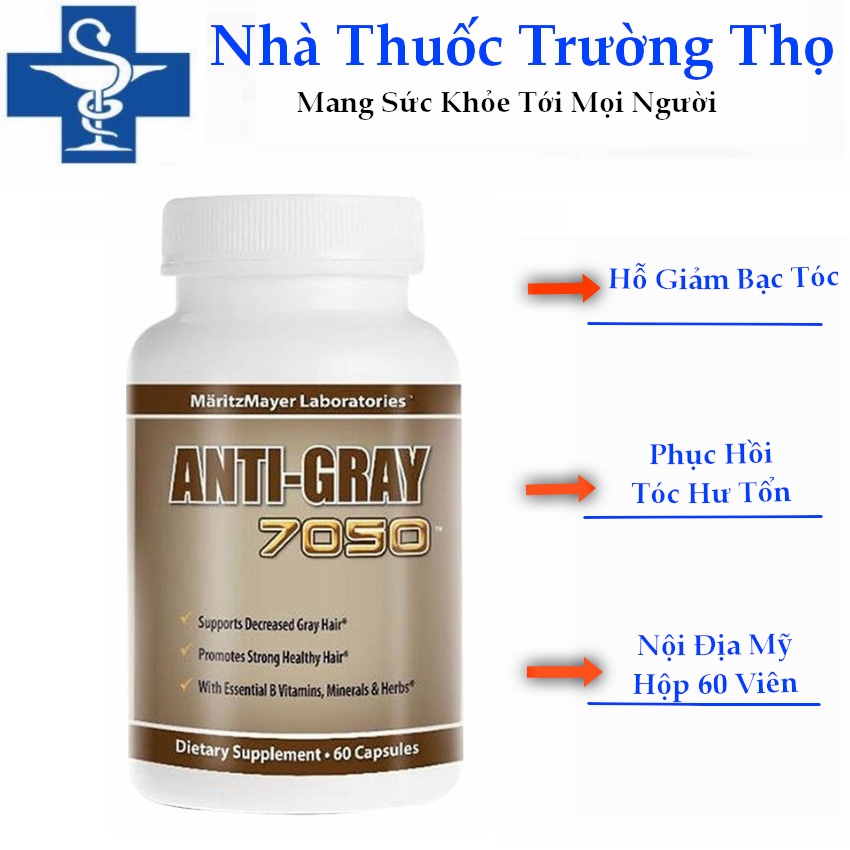 Viên Uống ANTI-GRAY 7050 hỗ trợ bạc tóc 60 viên - Hàng Mỹ
