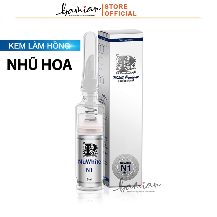 Kem làm hồng nhũ hoa NuWhite N1 Mibiti Prudente Professional lọ 15ml và 5ml