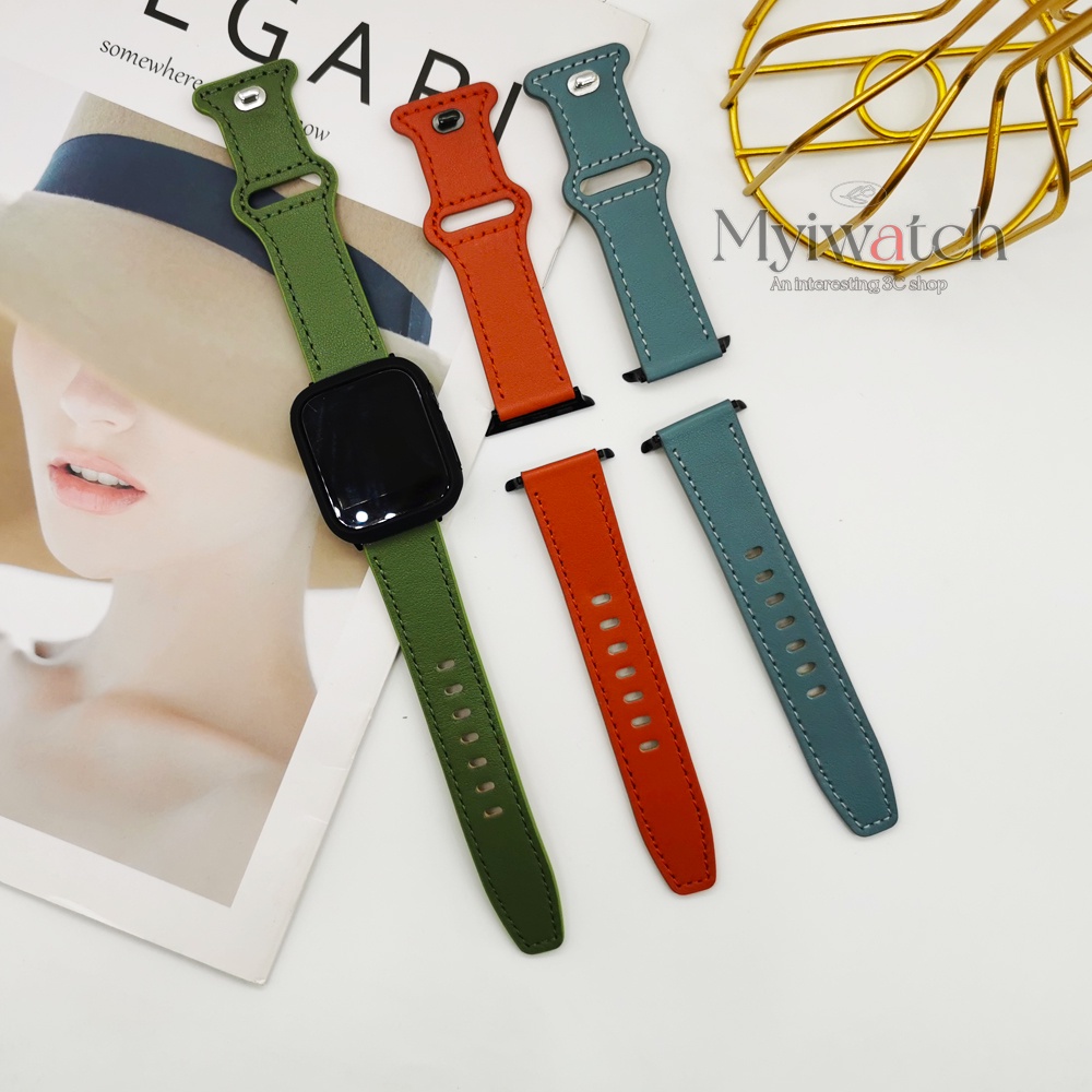 Dây Đeo Bằng Da Có Khóa Kim Loại Nhập Khẩu Cho iwatch series 8 7 6 5 4 SE 3 2 1 45mm 41mm 40mm 44mm 42mm 38mm