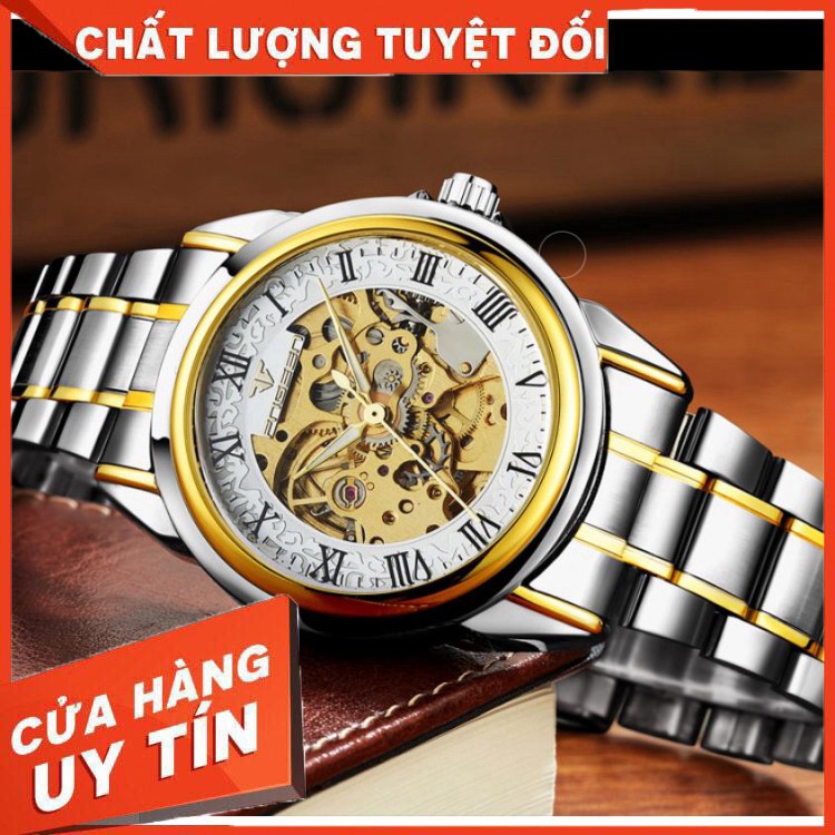 HÀNG NHẬP KHẨU -  ĐỒNG HỒ CƠ NAM AUTOMATIC FNGEEN F99 DÂY KIM LOẠI CAO CẤP - Hàng Nhập Khẩu