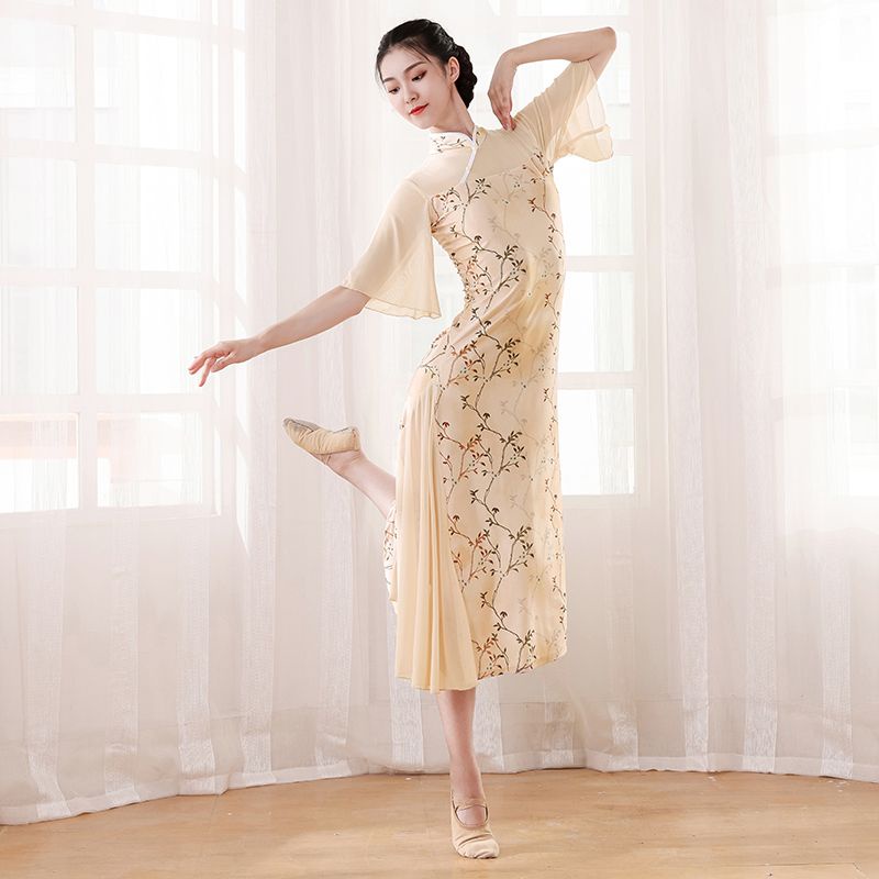 Trang Phục Sườn Xám Biểu Diễn Múa Truyền Thống Trung Hoa Dành Cho Nữ