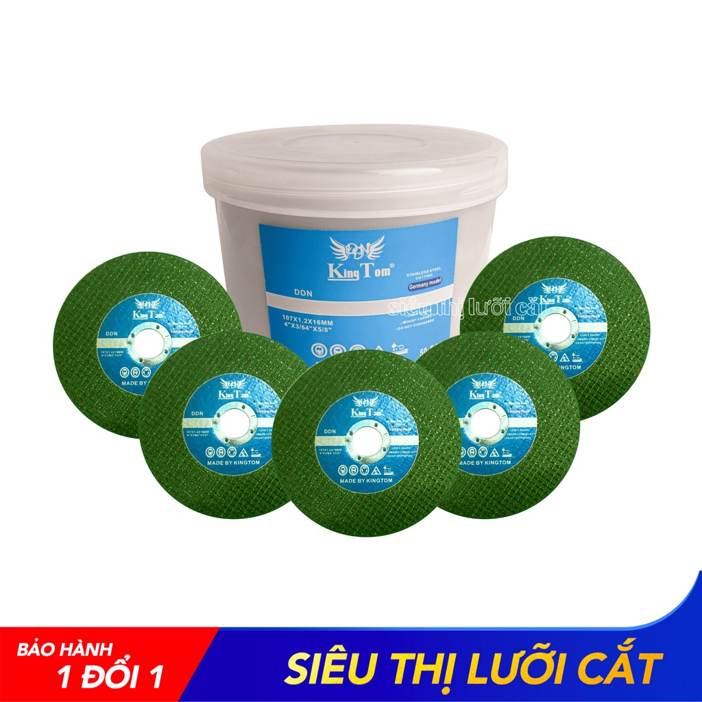 Đá Cắt Sắt - Inox KingTom Xanh 107 - Bén - Ít Bụi - Giá Siêu Tốt - Lẻ 25 Viên