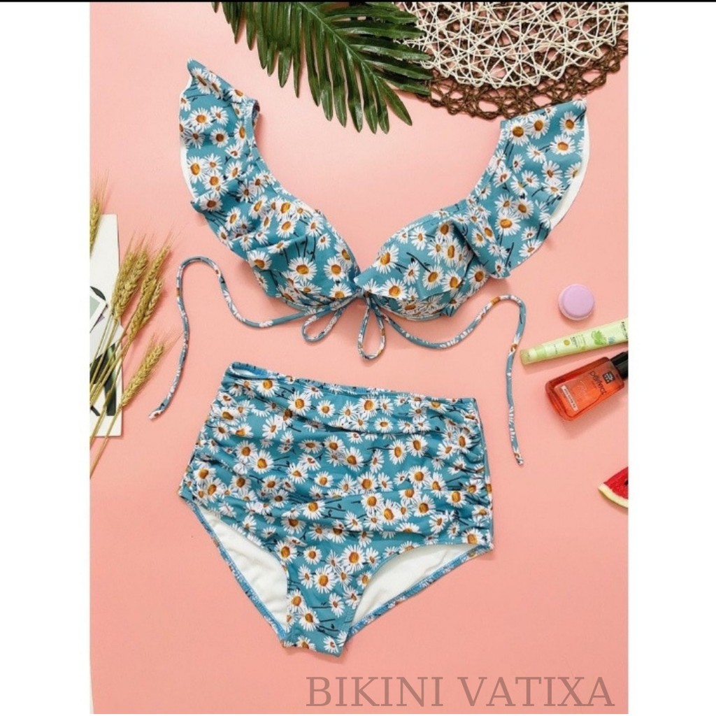 Bikini, bồ bơi đi biển đẹp 2 mảnh cánh tiên hoa cúc xanh VATIXA BKN08 | BigBuy360 - bigbuy360.vn