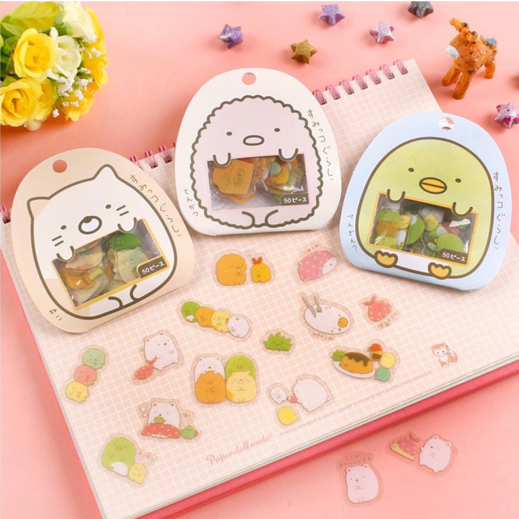 Hình dán sticker cute mini, nhãn dán con vật chống nước