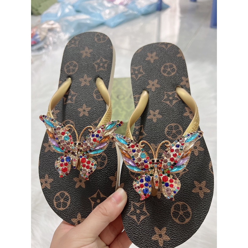 Dép Lào Nữ Dép Kẹp Nữ Mẫu Gc Charm Bướm