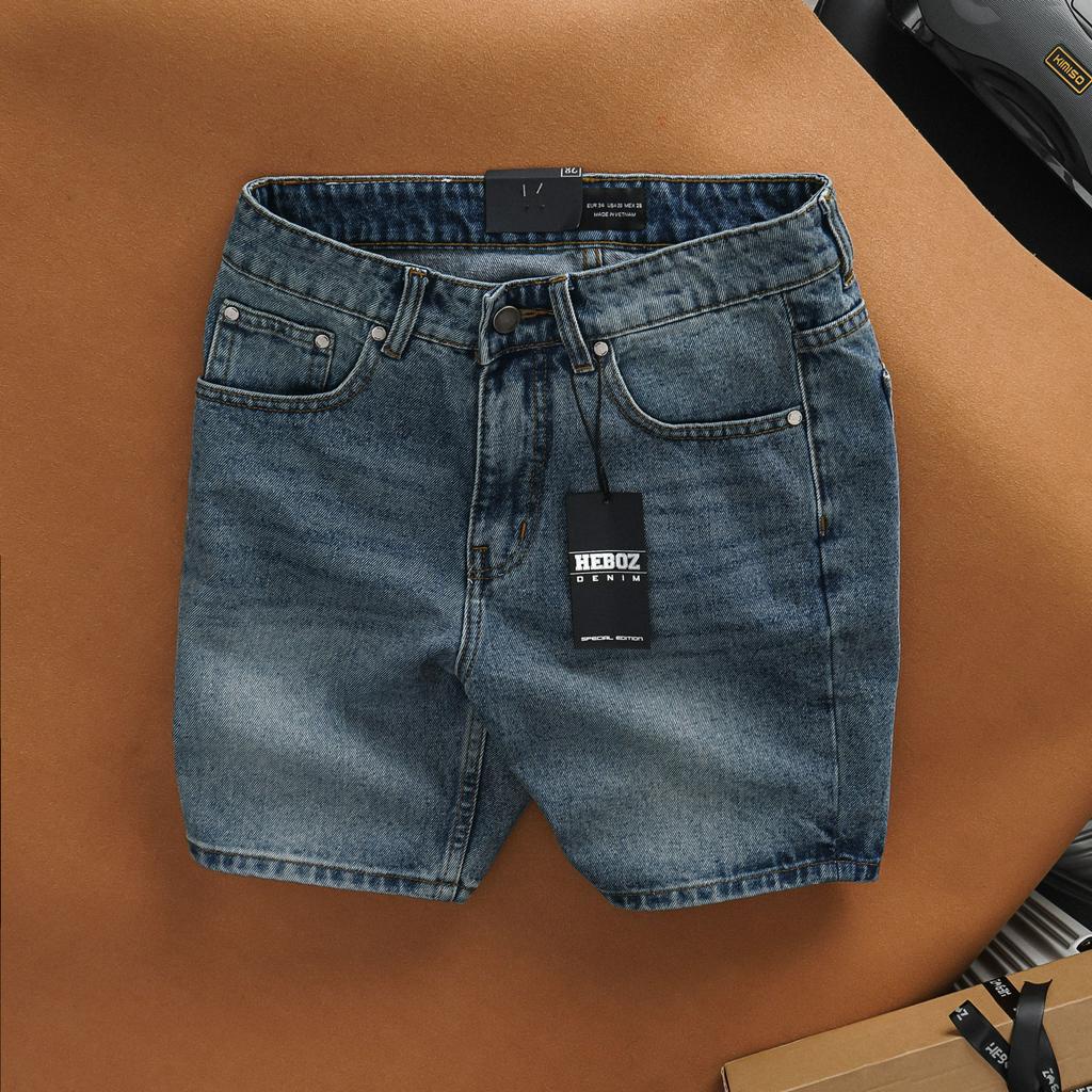 Quần short jean, quần dùi jeans nam chất vải denim form suông Heboz 4M - 00001498