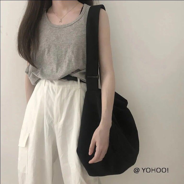 Túi Tote Vải Canvas Nữ Dây Rút Có Khóa Đi Học Phong Cách Ulzzang 204TOTE