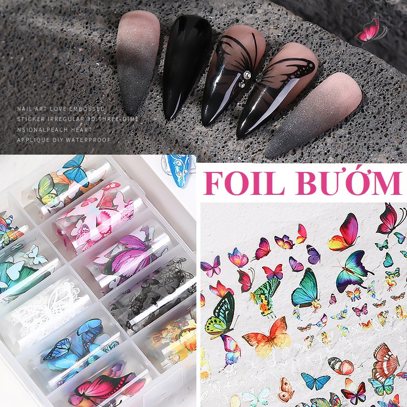 Khay Foil Cánh Bướm Lớn Sắc Sảo Trang Trí Móng