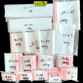 100 cái Túi zip BHA chỉ đỏ size nhỏ mini