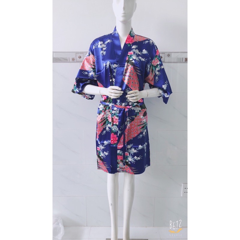 [50-75ký]Áo khoác lụa kimono 👘 hoạ tiết công phượng
