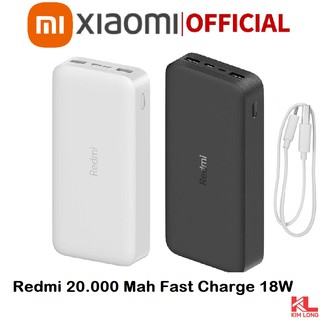 Pin sạc dự phòng Xiaomi Redmi 20000MAH Fast Charge 18W - Hàng Chính hãng Digiworld