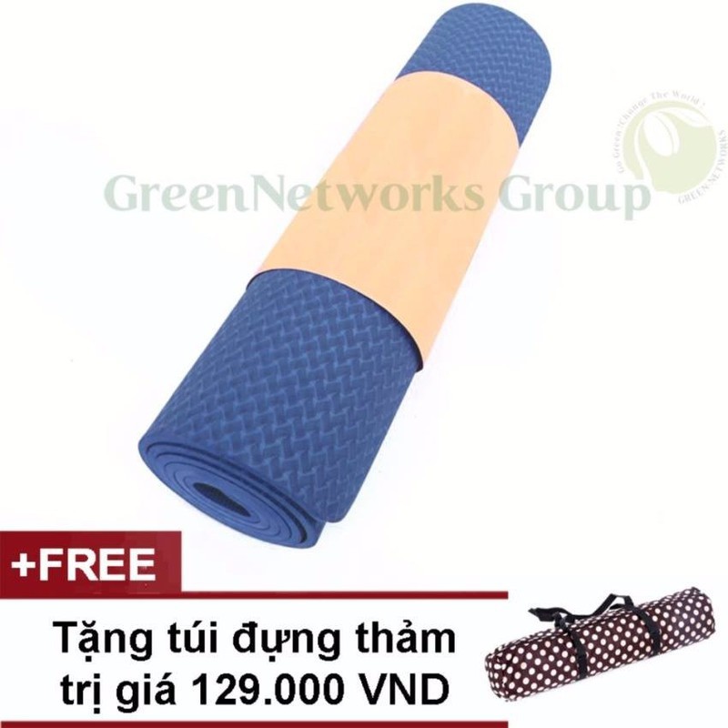 Thảm tập gym và yoga TPE 6mm cao cấp + túi đựng