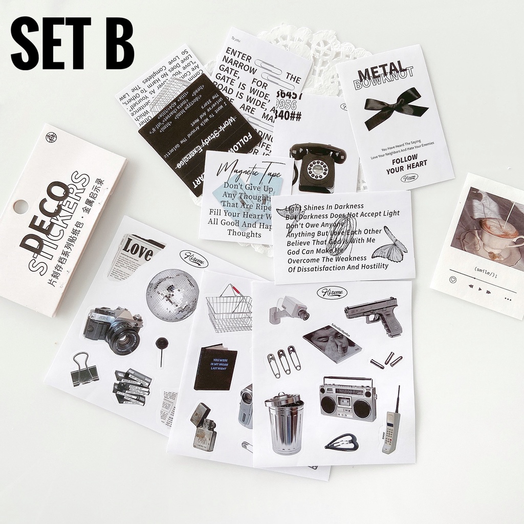 Túi sticker nhãn dán phong cách hiện đại hot trend trang trí sổ tay bullet journal