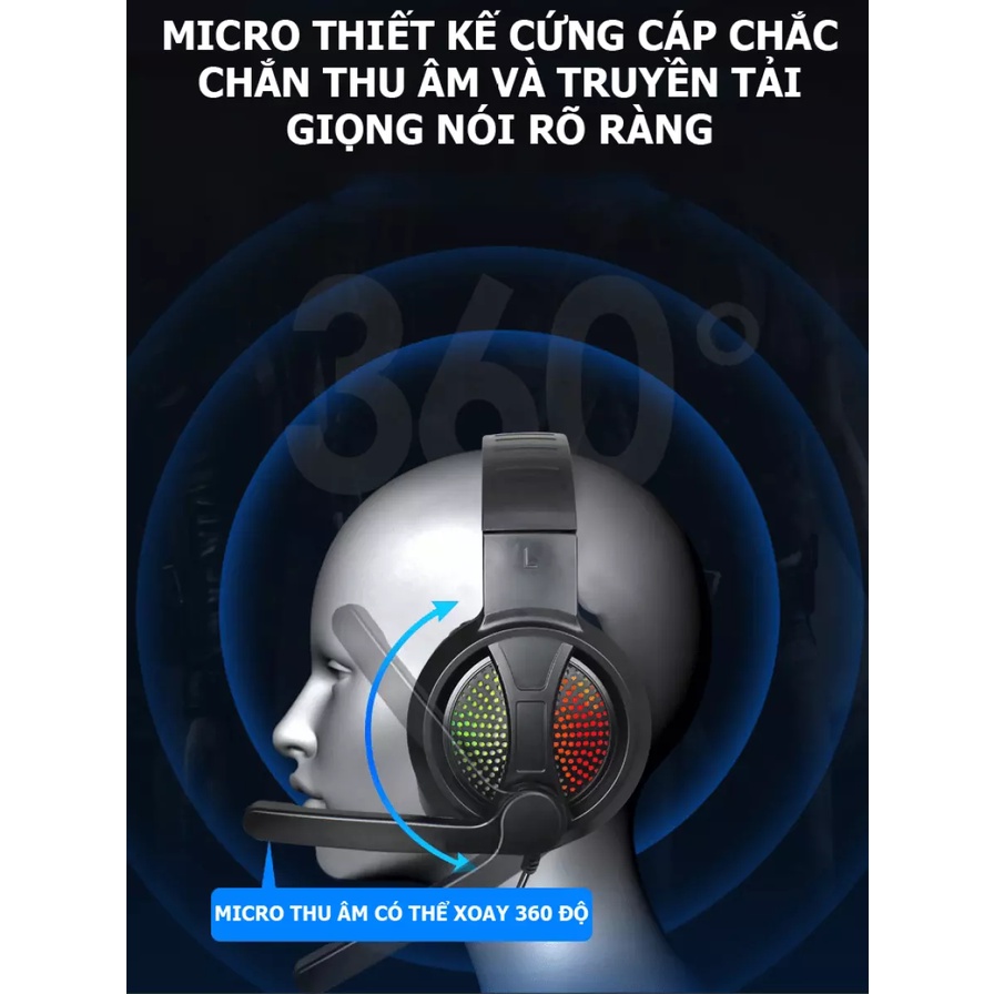 Tai nghe gaming A69 Đèn LED RGB có MIC dành cho game thủ