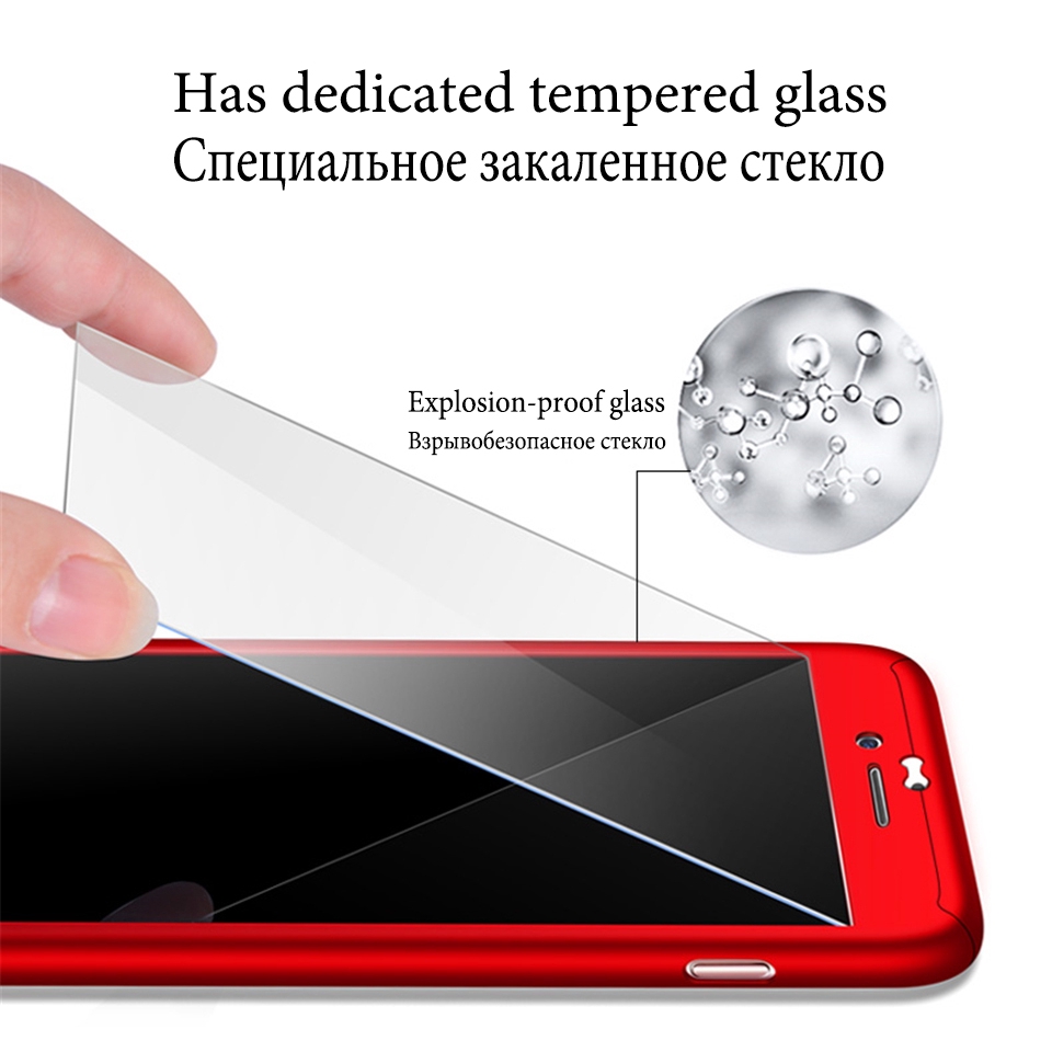 Ốp điện thoại nhựa cứng có kính cường lực bảo vệ toàn diện cho OPPO R7 R7+ R7S R7 Lite