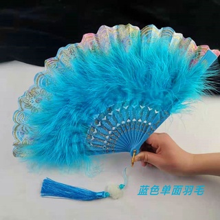 Quạt xếp phối ren lông vũ phong cách Lolita dùng hóa trang