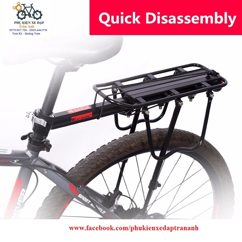 Baga xe đạp kẹp ống yên xếp cần bật