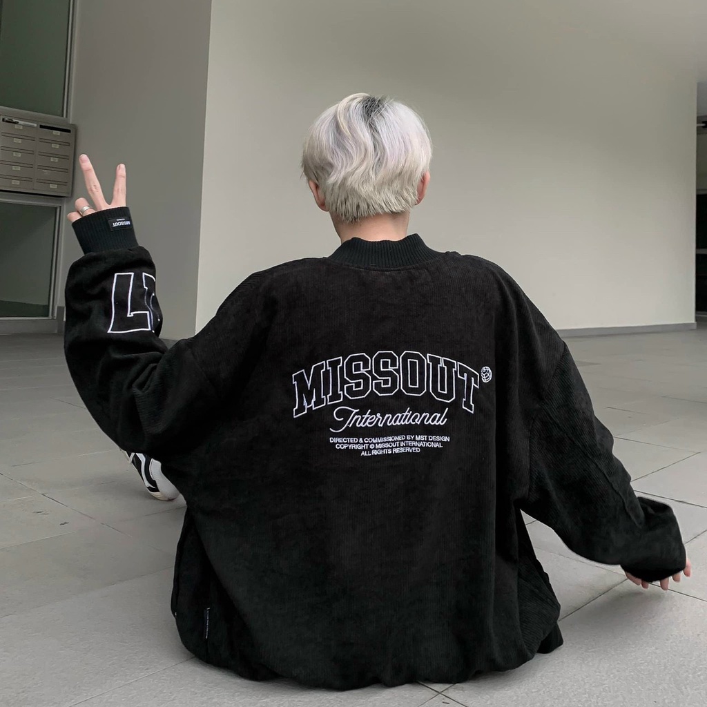 Áo Khoác Bomber Local Brand Missout Nhung Tăm Unisex Nam Nữ Chất Dày Dặn