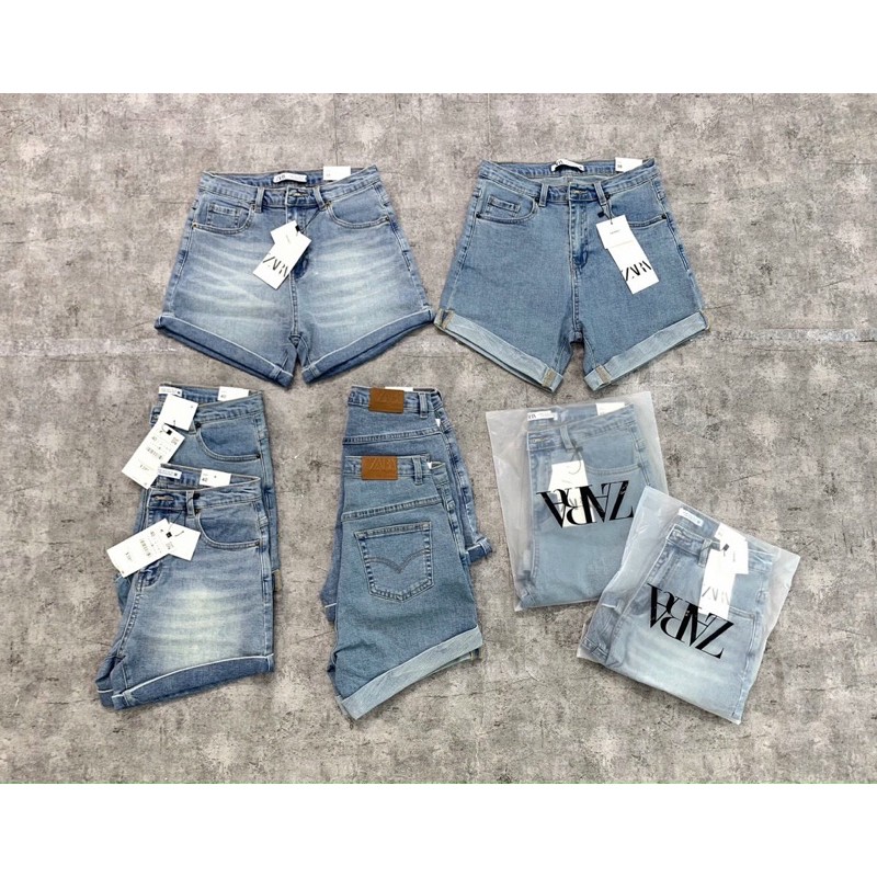 Quần short jean thun co giãn ZARA, lưng cao ⚡mặc thoải mái⚡ dễ phối đồ⚡