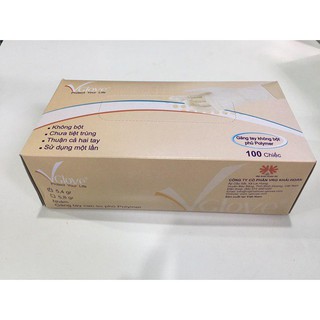 Găng Tay Y Tế Không Bột Vglove hộp 50 cái ( màu trắng )