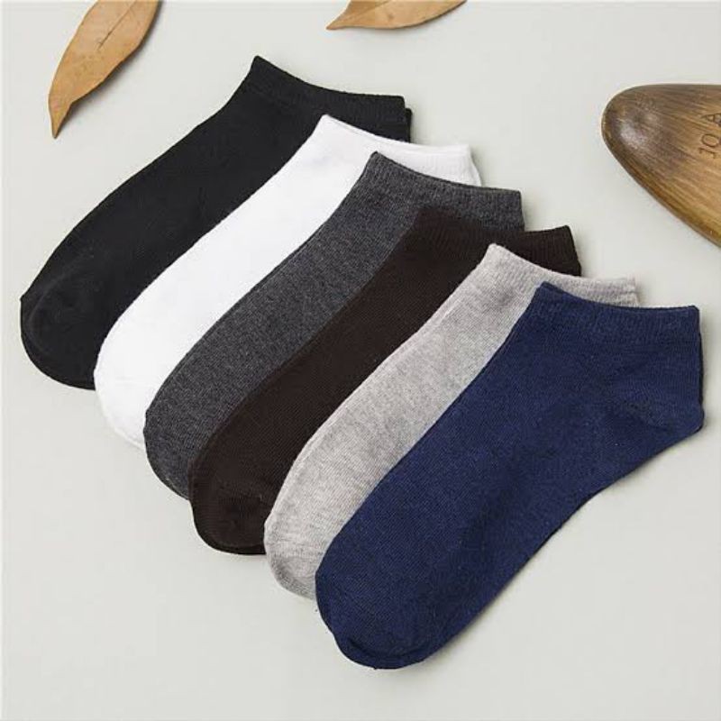 Màu Sắc Color Plain Ankle Socks (1 Dozen)