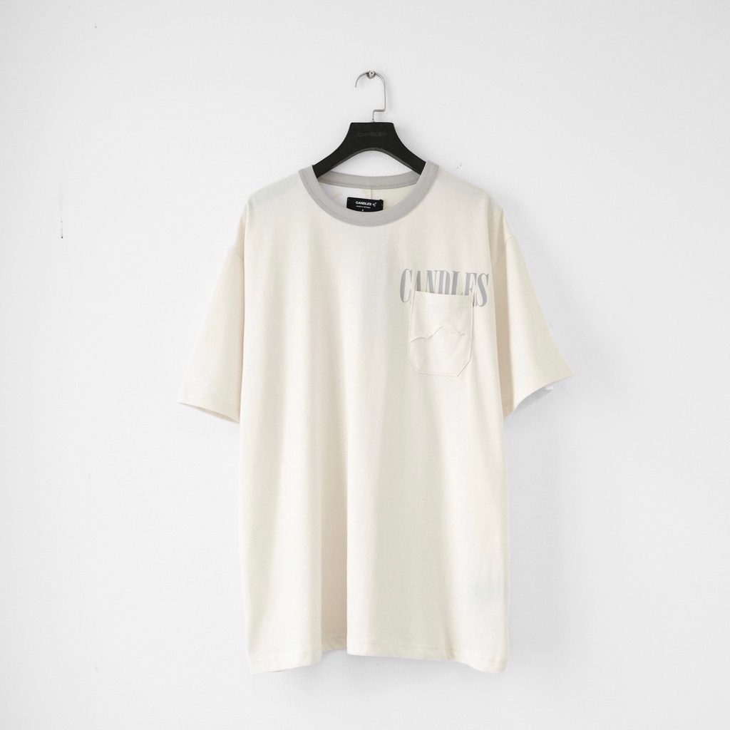 Áo phông nam nữ oversized CANDLES BYB POCKET thiết kế phối cổ năng động chất liệu Cotton 260gsm chính hãng