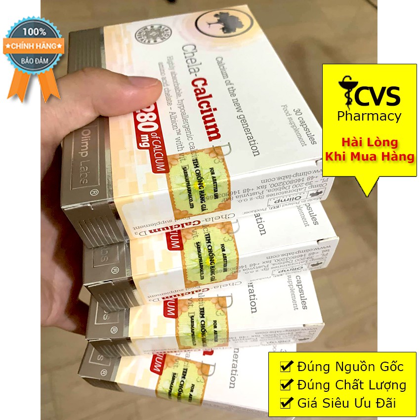 Viên Uống CHELA CALCIUM D3 - Hỗ trợ bổ sung Canxi hữu cơ cho bà bầu và thiếu niên (Hộp 30 viên)