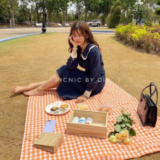 Thảm picnic caro Cam Đào handmade