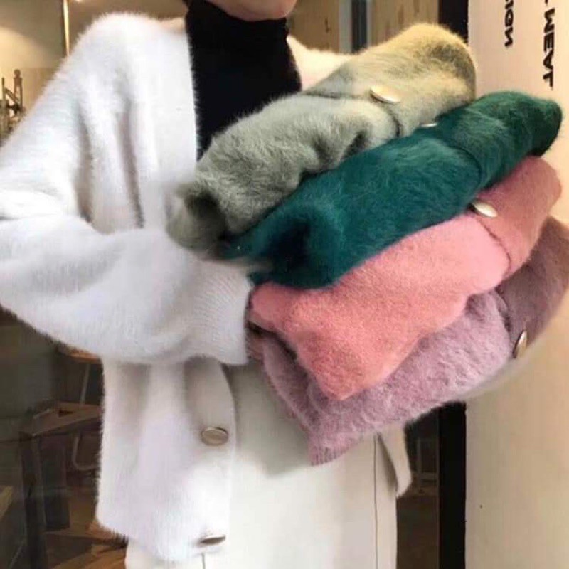 Áo khoác len lông thỏ (bao chất đẹp)
