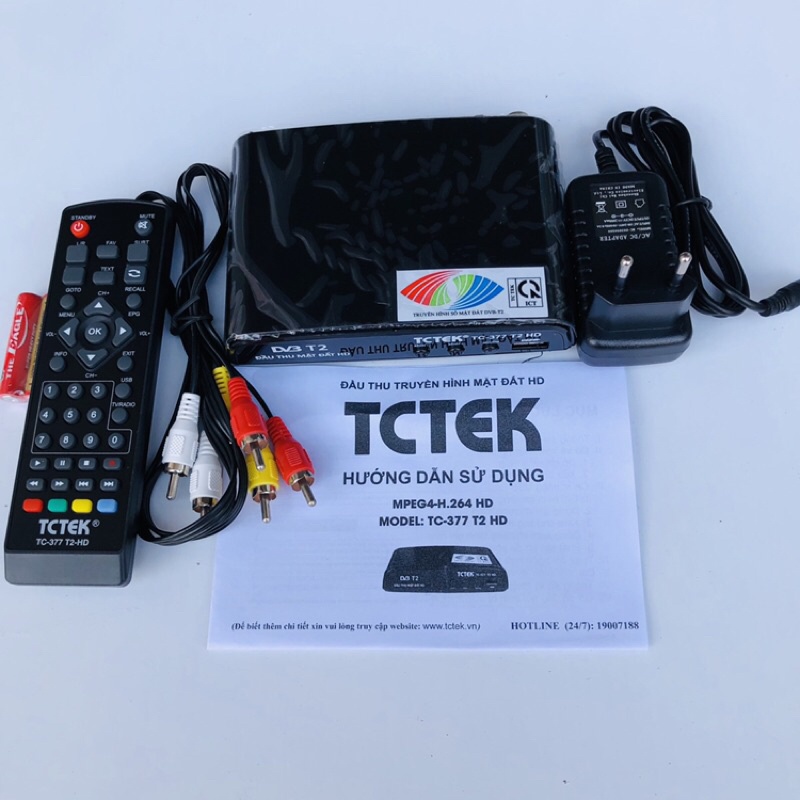 Đầu Thu DVB T2 TCTEK377 T2HD Chính Hãng -Truyền Hình Số Mặt Đất DVB-T2 miễn Phí