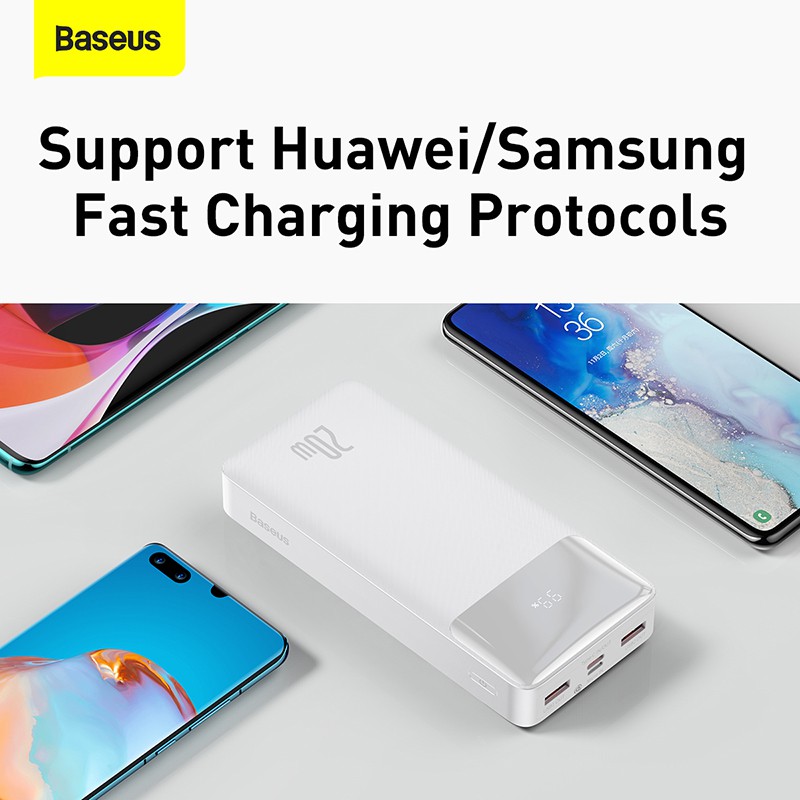 Baseus Digital Display  20000mAh Power Bank Support PD20W Fast Charging For Iphone 12