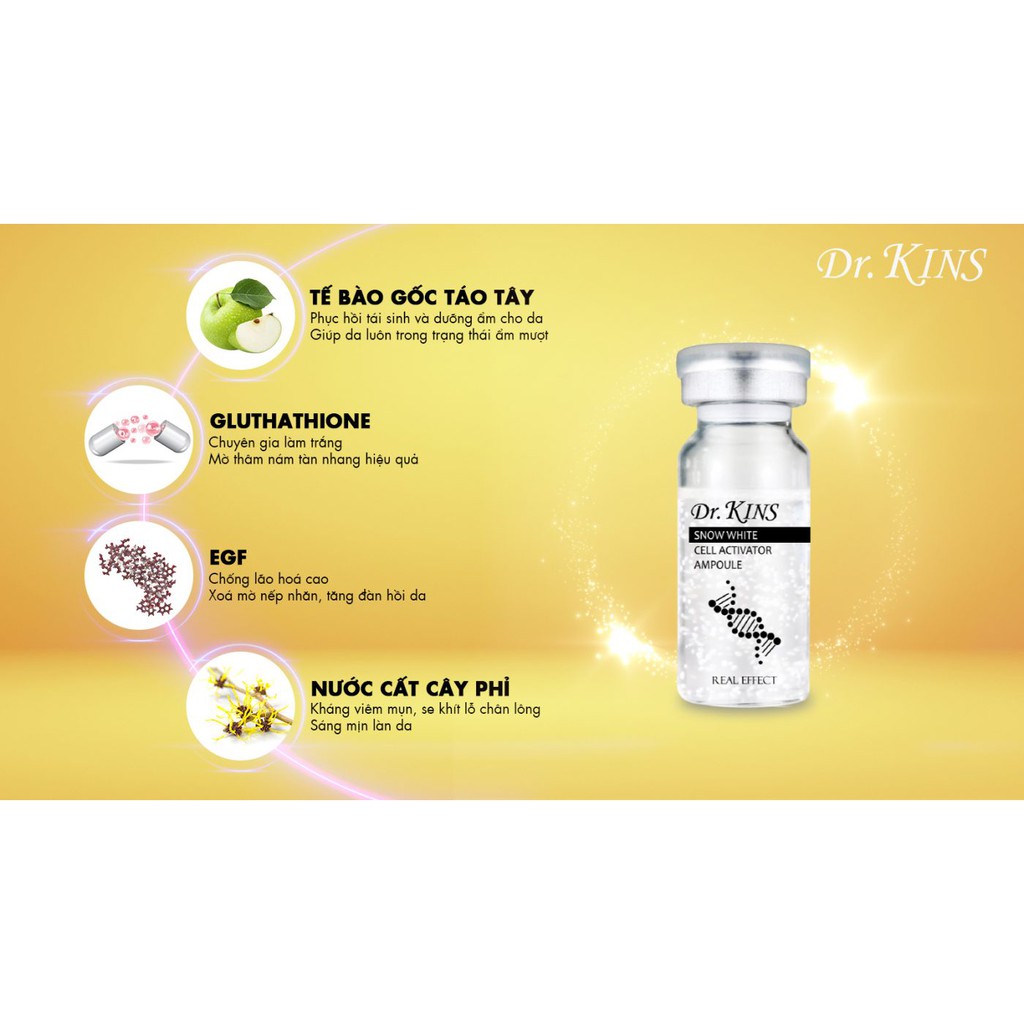 Tế Bào Gốc Dưỡng Trắng Da - Dr.Kins Snow White Cell Activator Ampoule