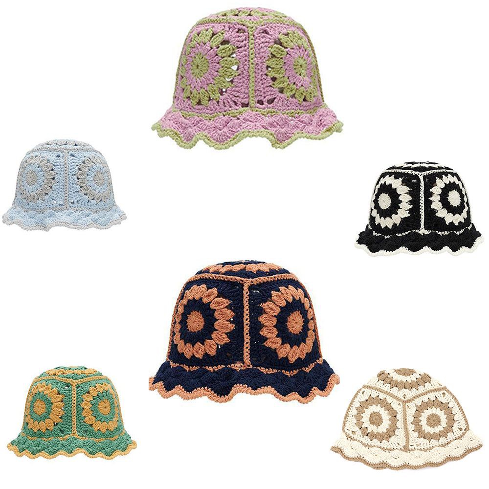 Nón Vành Cotton Đan Len Hở Chóp Nhiều Màu Thời Trang Cho Nữ