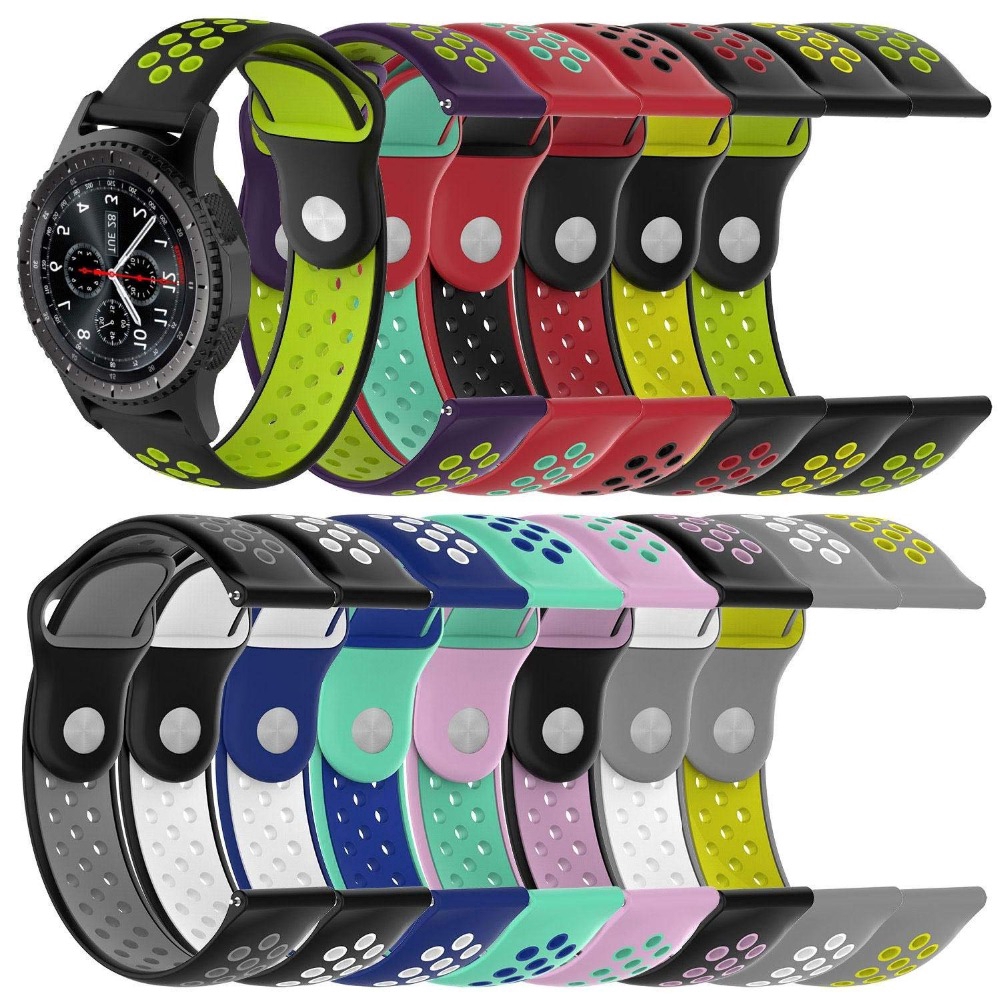 20mm 22mm silicone Band For Samsung Gear sport S2 Classic S3 Frontier Replacement Strap amazfit Bip Lite Huawei Watch 2