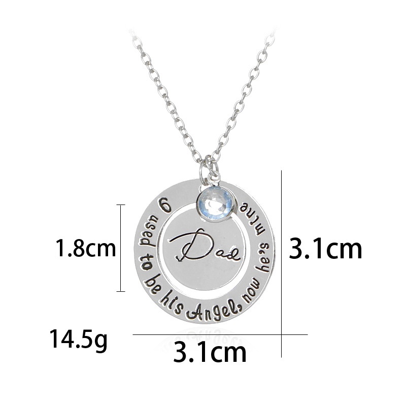 Vòng cổ Mặt Khắc Chữ I used to be his angel now he s mine Dad