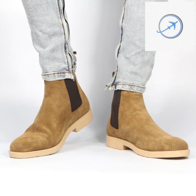 ️🛒 👼👼 Giày Boot Nam cổ cao da bóng - Giày boot nam tăng chiều cao da chơn bóng - Chelsea Boots nam cao cổ Da Bóng 👼