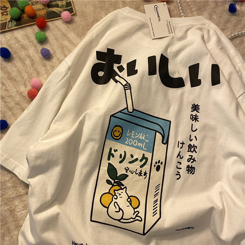 Áo Thun 100% cotton Tay Ngắn Dáng Rộng Phong Cách Hàn Quốc Thời Trang Mùa Hè Mới Cho Nữ