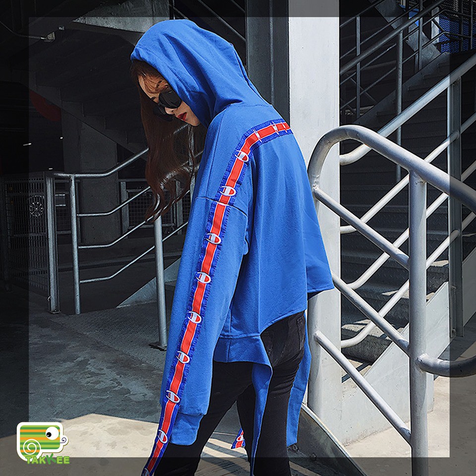 ÁO  NỈ THU ĐÔNG ÁO HOODIE CÓ DÂY CHỮ PHONG CÁCH HÀN QUỐC