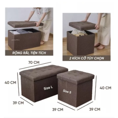 BẢN NÂNG CẤP Đôn ghế ngồi bọc da đa năng kiêm hộp đựng đồ hot nhất năm
