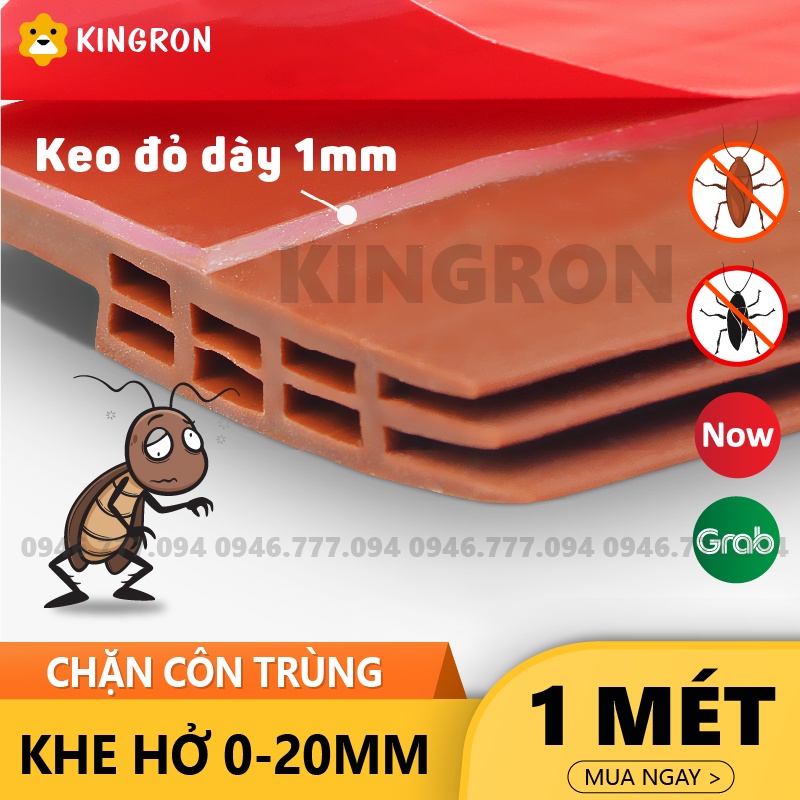 Ron chặn cửa 3 lớp dày 5mm ⭐ Thanh dán đáy cửa KINGRON chống côn trùng khói bụi phù hợp mọi loại cửa ra vào R3L