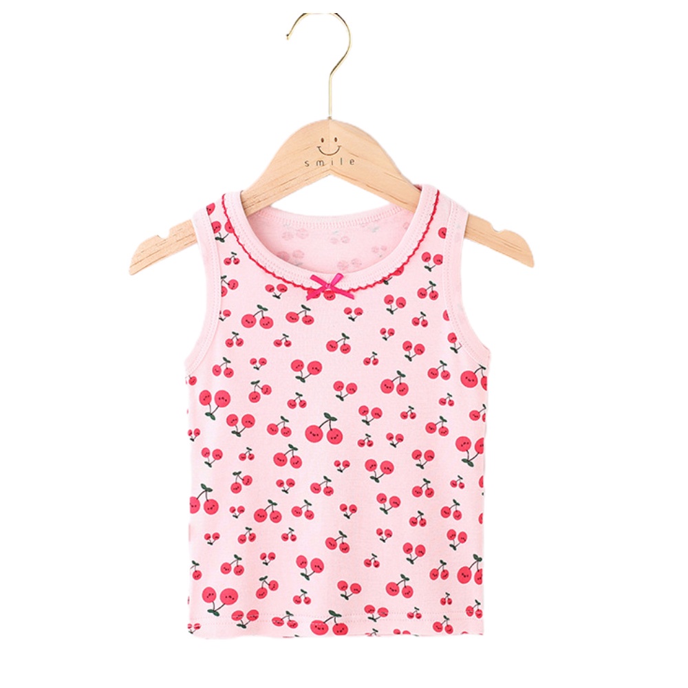 Áo thun cổ tròn in hình hoạt hình dễ thương cho bé gái