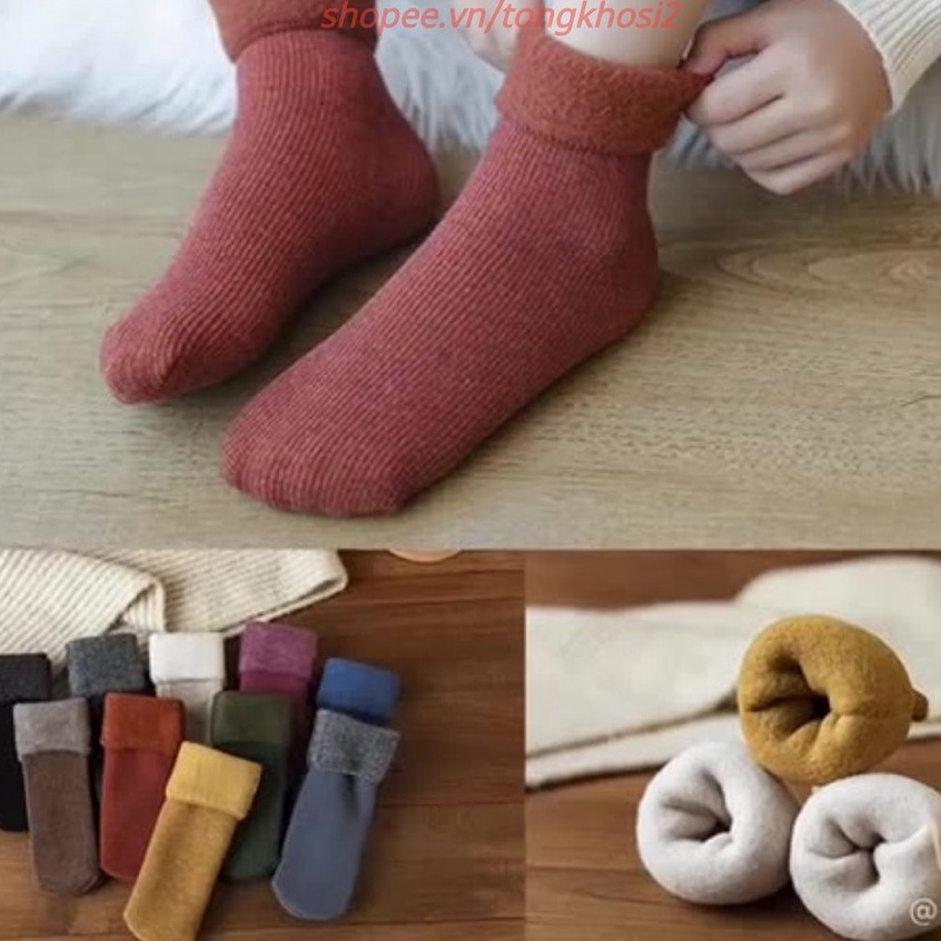 (Bán Buôn Sỉ) Tất trẻ em lót lông, vớ cho bé cổ cao lót nỉ siêu ấm phong cách Hàn Quốc