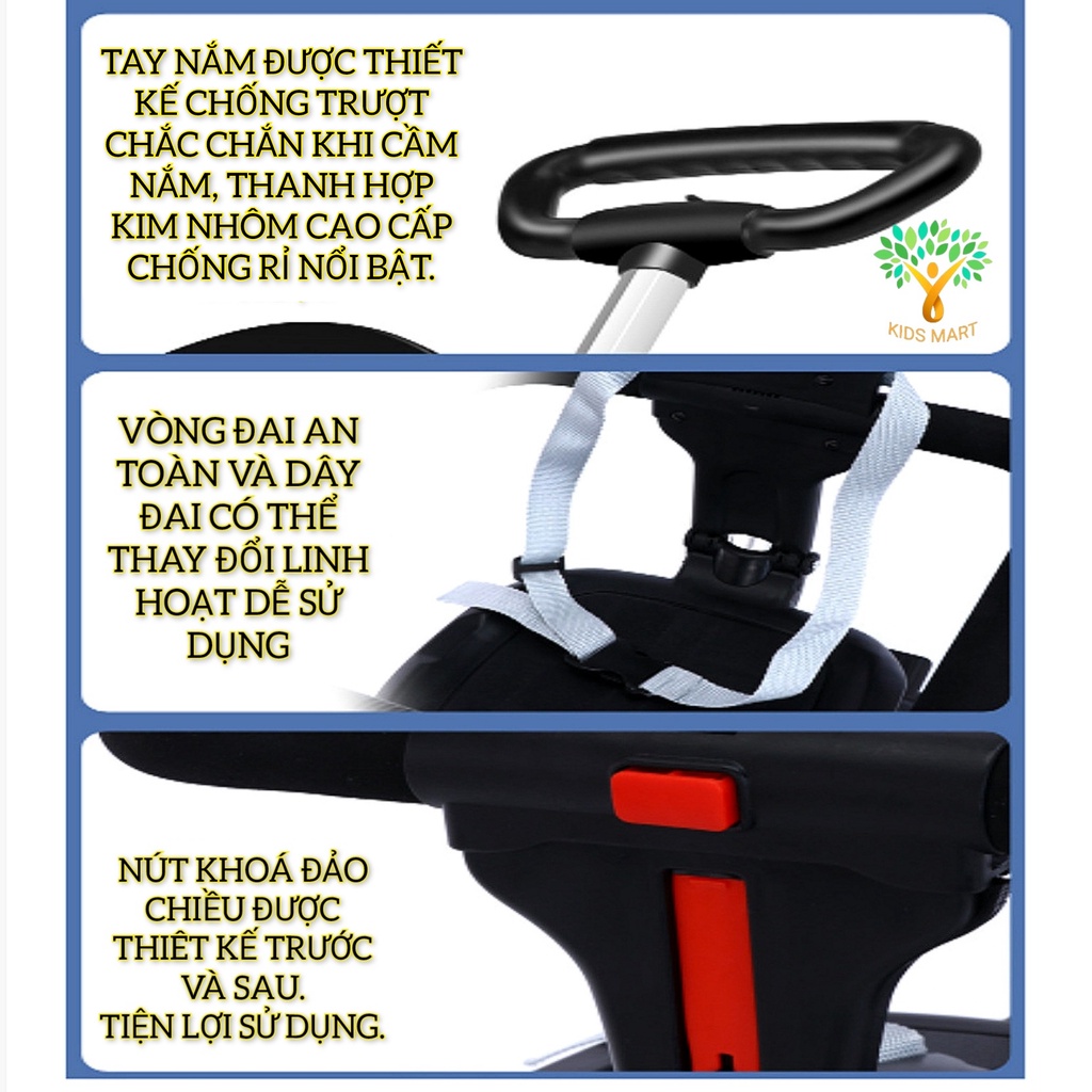 Xe đẩy gấp gọn cho bé, xe đẩy du lịch gấp gọn 2 chiều mitsukumi t88 chính hãng T88 [ bảo hành 12 tháng]