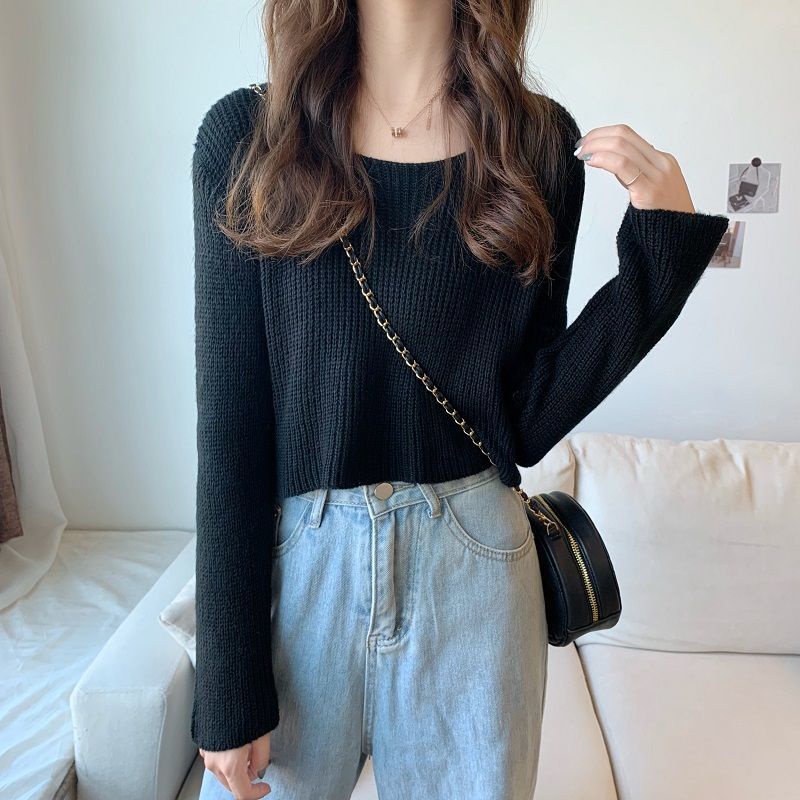 Áo Dệt Kim Tay Dài Cổ Tròn Dáng Rộng Thời Trang Hàn Quốc 2022