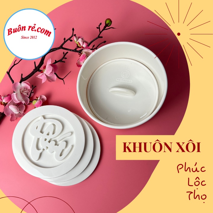 Bộ khuôn làm xôi Phúc Lộc Thọ Việt Nhật (MS:5751), Khuôn làm xôi, bánh trung thu chịu nhiệt tốt -Br 01646