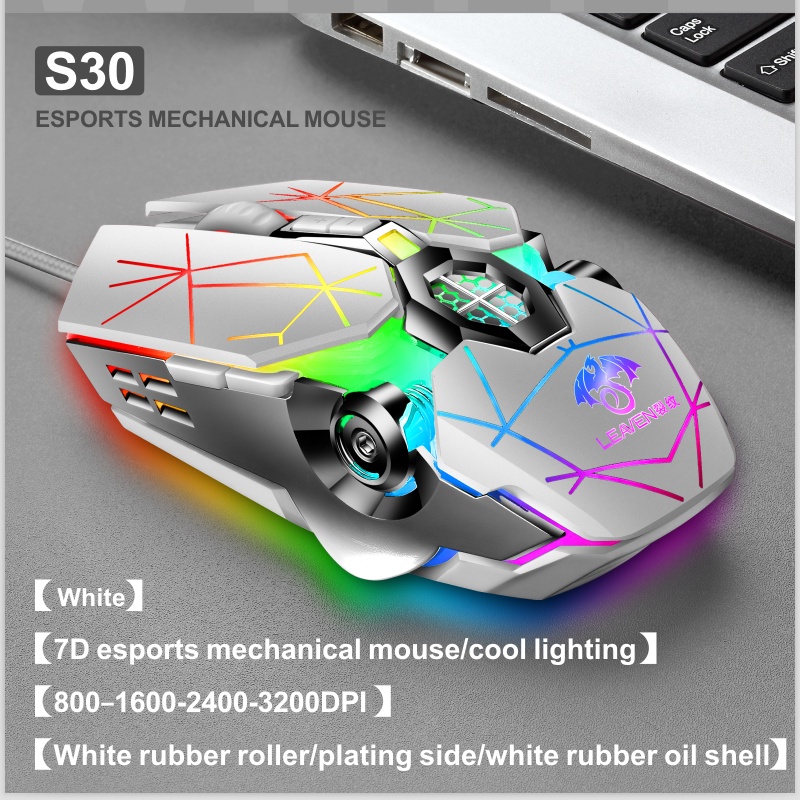Chuột máy tính Chuột quang LEAVEN S30 Hiệu ứng ánh sáng RGB chuột game văn phòng