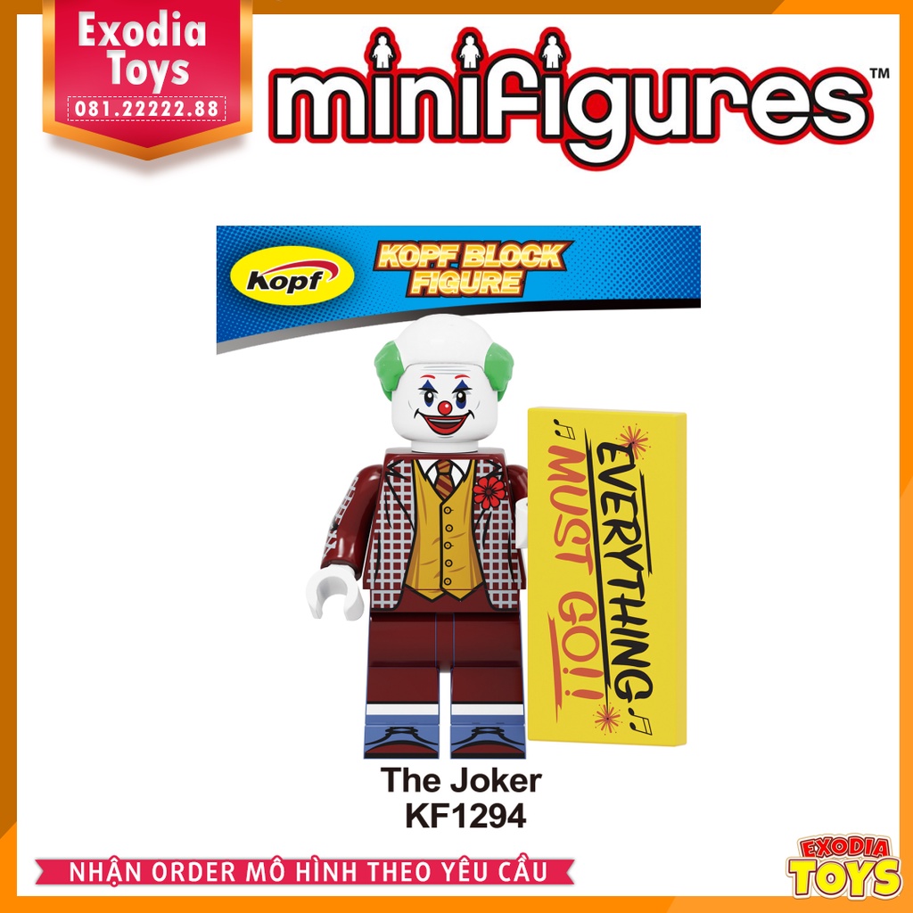 Xếp hình Minifigure DC Comics Kẻ phản diện Joker 2019 - Đồ Chơi Lắp Ghép Sáng Tạo - KOPF KF6110