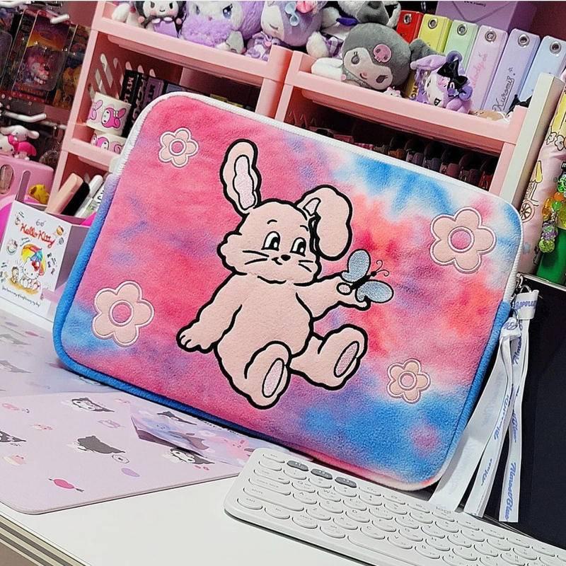 Túi Đựng Máy Tính 11 Inch 13 Inch 15 Inch Thêu Hình Thỏ Phong Cách Hàn Quốc