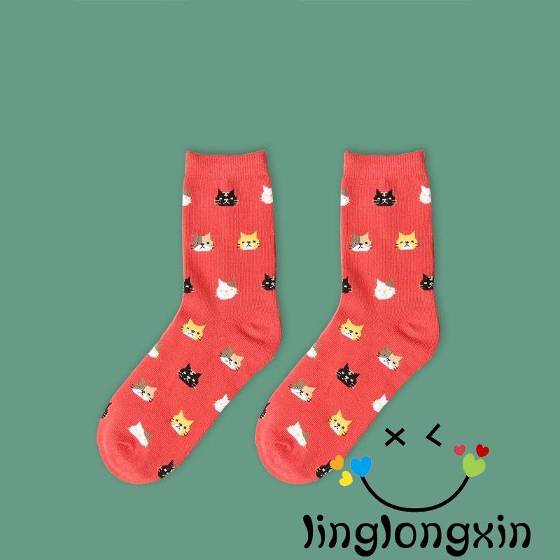 Vớ cotton họa tiết hoạt hình dễ thương dành cho nữ