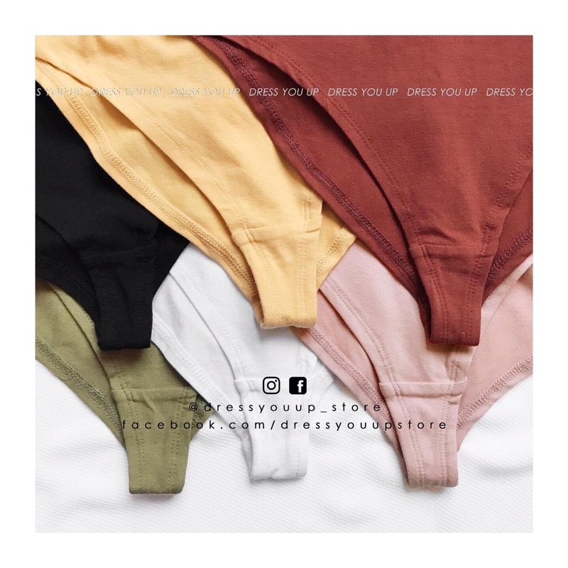 Ruched Scoop-Back Bodysuit - Bodysuit 2 Dây Nhún Ngực - BS03